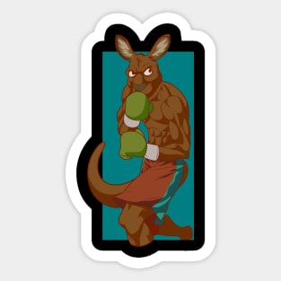 With boxing gloves - cartoon kangaroo boxer Sticker